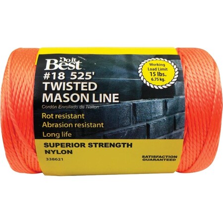All-Source 525 Ft. Fluorescent Orange Twisted Nylon Mason Line 338621